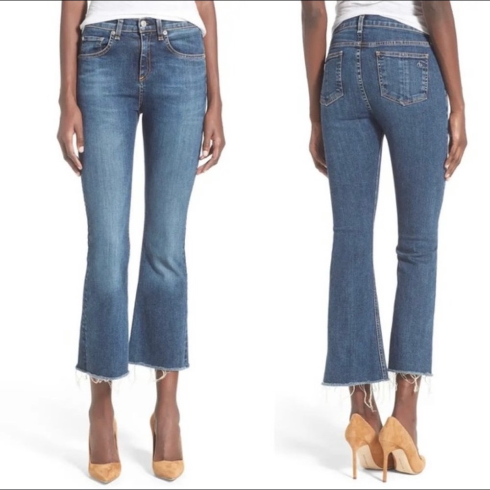 Rag & Bone Mid-Rise Flare Cropped